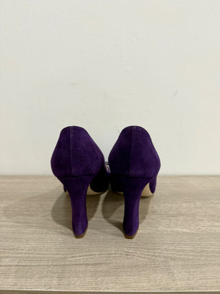 Miu Miu Suede Slip On Peep-Toe Pump Heels Purple Women's Size 39.5/ US 9.5