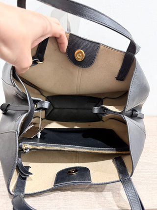 Polene small cyme leather tote bag