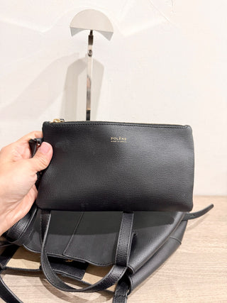 Polene small cyme leather tote bag