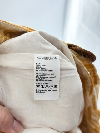 Zimmermann mae palm tuck shorts, US 4