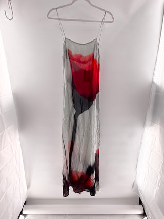 Rat & Boa sleeveless semi sheer print long dress, XS