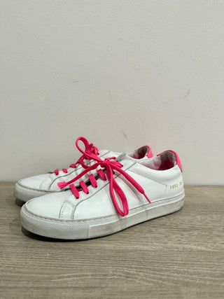 Common Projects Retro Leather Low Top Sneakers White/Pink Women's Size 35 / 5