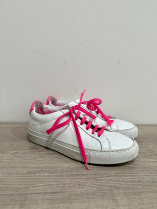 Common Projects Retro Leather Low Top Sneakers White/Pink Women's Size 35 / 5