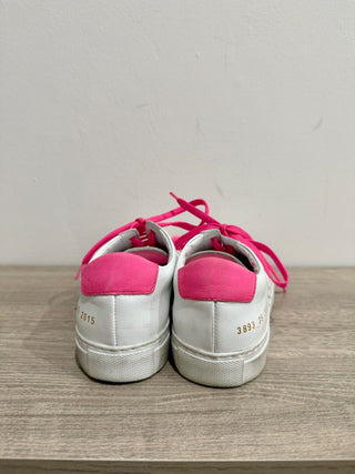 Common Projects Retro Leather Low Top Sneakers White/Pink Women's Size 35 / 5