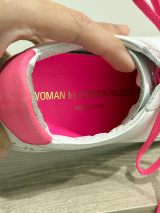 Common Projects Retro Leather Low Top Sneakers White/Pink Women's Size 35 / 5