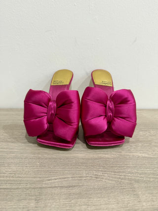 Jeffrey Campbell Bow-Down Slip On Pin-Heeled Mules Fuchsia Women's Size 6