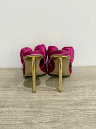 Jeffrey Campbell Bow-Down Slip On Pin-Heeled Mules Fuchsia Women's Size 6