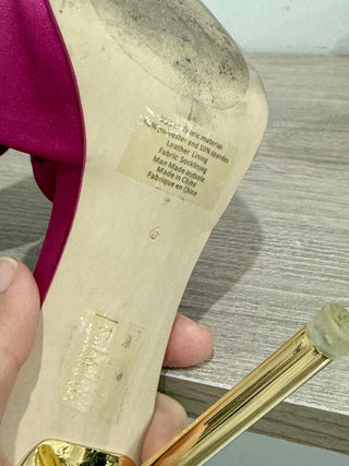 Jeffrey Campbell Bow-Down Slip On Pin-Heeled Mules Fuchsia Women's Size 6