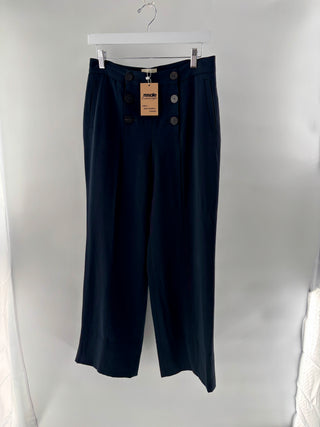 Sezane wide leg button pants, FR 40 / US 8