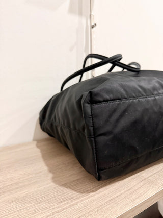 Prada Tessuto Nylon Shoulder Handbag with Zip Closure Black