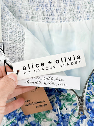 Alice & Olivia ruffle floral mini skirt, S