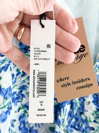 Alice & Olivia ruffle floral mini skirt, S