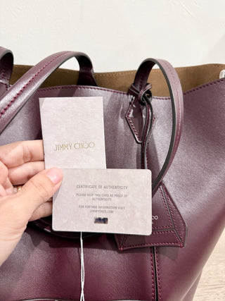 Jimmy Choo diamond medium leather tote bag