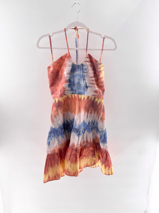 Alexis Tye Dye halter Mini dress, M