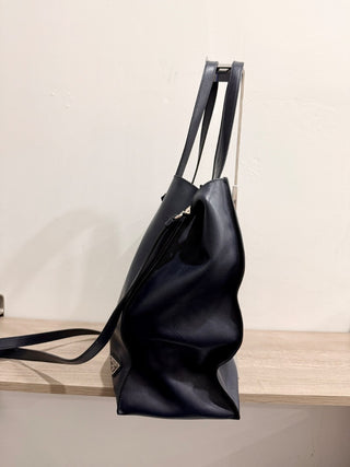 Prada large leather tote bag with contrast interior pouch