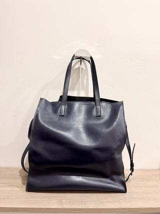 Prada large leather tote bag with contrast interior pouch