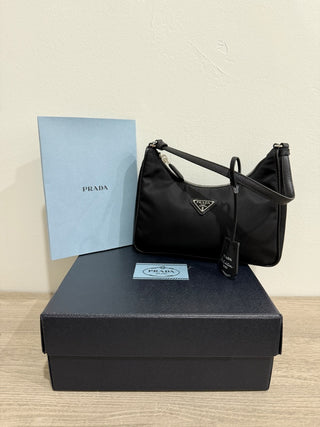 Prada Re-Edition 2005 Re-Nylon and Saffiano Black Mini Shoulder Handbag
