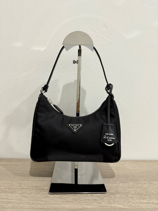 Prada Re-Edition 2005 Re-Nylon and Saffiano Black Mini Shoulder Handbag