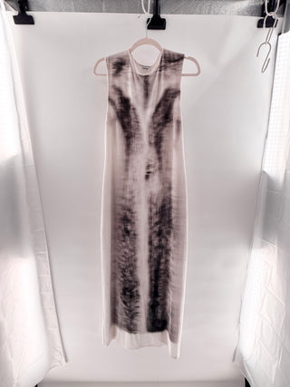 Loewe blurred print sleeveless velvet maxi dress, L