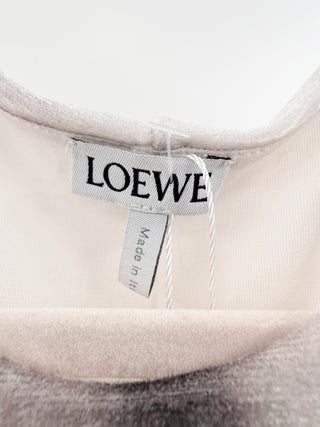 Loewe blurred print sleeveless velvet maxi dress, L