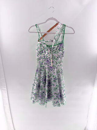 Charo Ruiz embroidered fit and flare short dress, XS