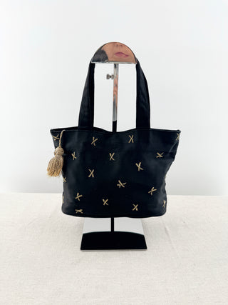 Paloma Picasso vintage silk embroidered top handle bag