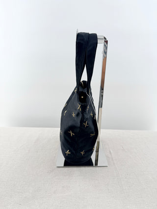 Paloma Picasso vintage silk embroidered top handle bag