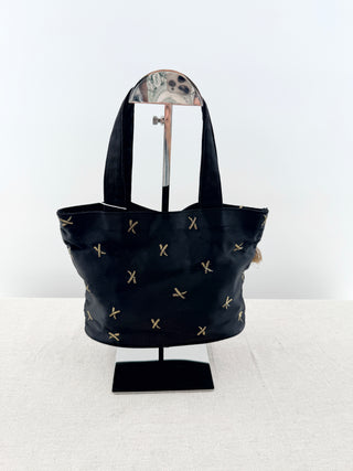 Paloma Picasso vintage silk embroidered top handle bag