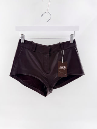 lamarque lamb leather micro shorts, XS