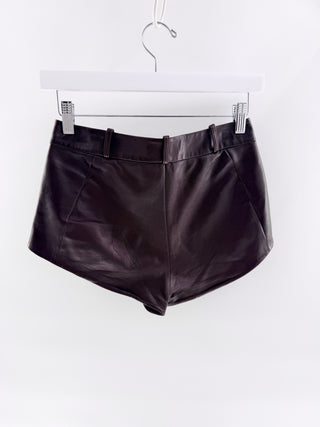 lamarque lamb leather micro shorts, XS
