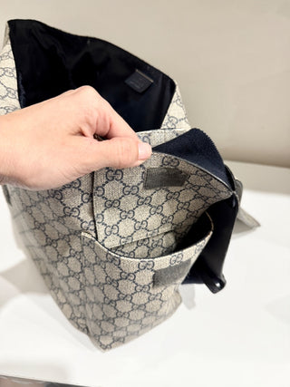 Gucci large monogram diaper changing bag