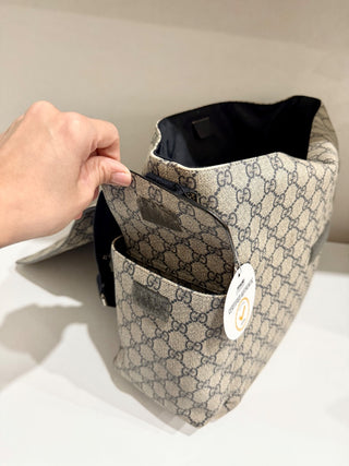 Gucci large monogram diaper changing bag