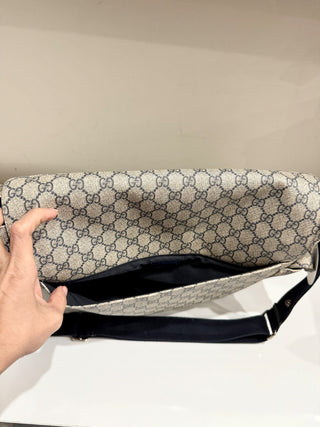 Gucci large monogram diaper changing bag