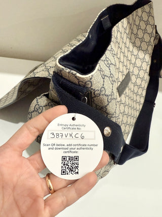 Gucci large monogram diaper changing bag