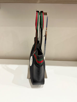 Gucci vintage canvas and leather top handle bag