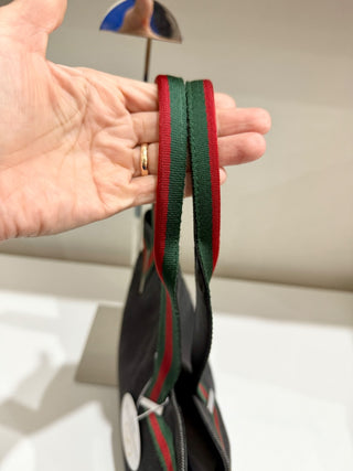 Gucci vintage canvas and leather top handle bag