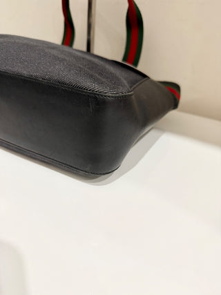 Gucci vintage canvas and leather top handle bag