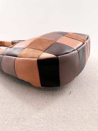 Coachtopia alter ego crescent shoulder leather and suede bag