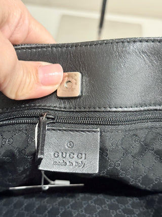 Gucci vintage canvas and leather top handle bag