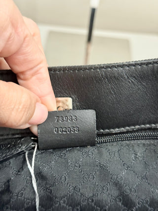 Gucci vintage canvas and leather top handle bag