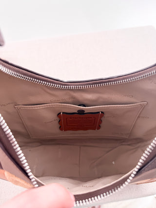 Coachtopia alter ego crescent shoulder leather and suede bag