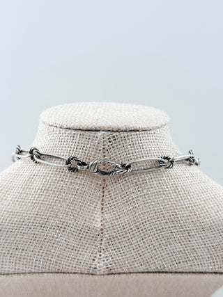 David Yurman long cable silver and gold necklace