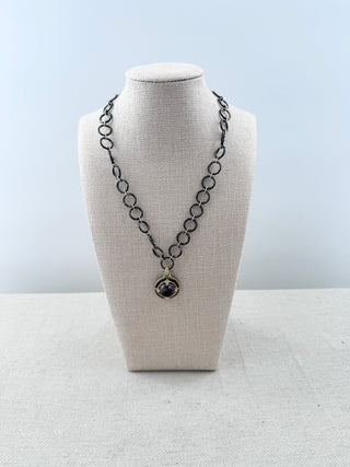 Armenta Armenta grey sterling silver and gold chain necklace with pendant