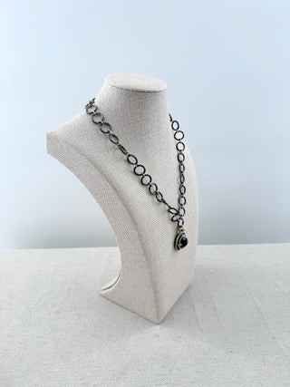 Armenta Armenta grey sterling silver and gold chain necklace with pendant