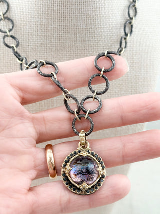 Armenta Armenta grey sterling silver and gold chain necklace with pendant