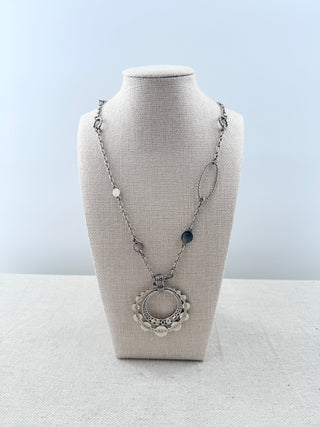 John Hardy long sterling silver necklace with large pendant