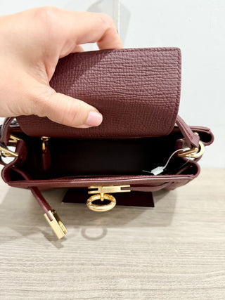 NWT Parisa Wang Madison Micro Top Handle Bag with Crossbody Strap Burgundy