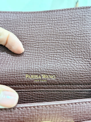 NWT Parisa Wang Madison Micro Top Handle Bag with Crossbody Strap Burgundy