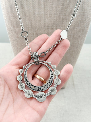 John Hardy long sterling silver necklace with large pendant