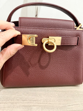 NWT Parisa Wang Madison Micro Top Handle Bag with Crossbody Strap Burgundy
